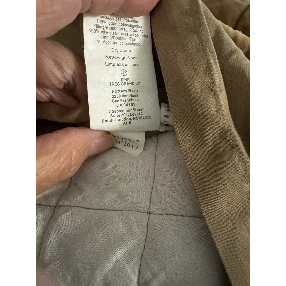 2 Pottery Barn Golden Brown Viscose Velvet King Pillow Shams